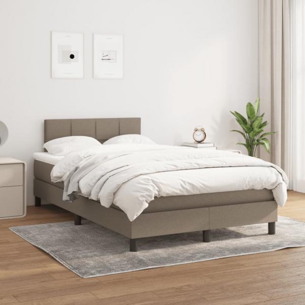 Boxspringbett mit Matratze Taupe 120x190 cm Stoff