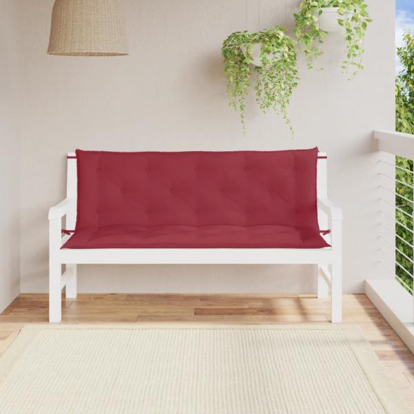 ARDEBO.de - Gartenbank-Auflagen 2 Stk. Weinrot 150x50x7 cm Oxford-Gewebe