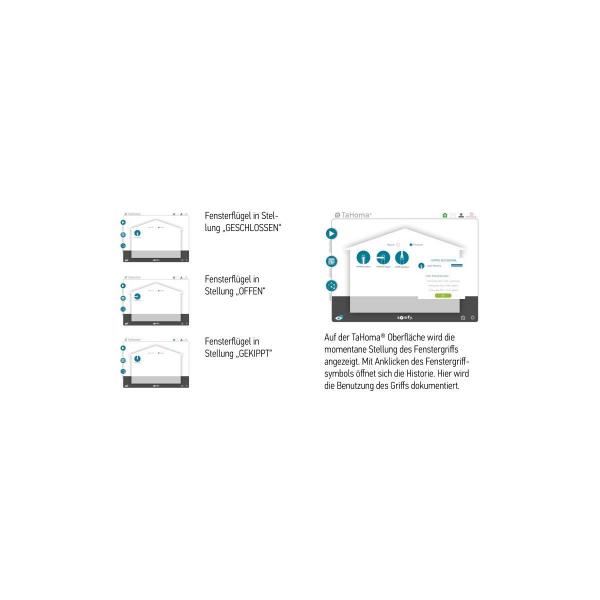 Somfy HOPPE SecuSignal Atlanta Dreh-/Kipp-Fenstergriff mit Funksensor io, Alustahl, silber (1811715A)