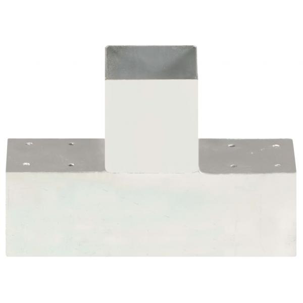 Pfostenverbinder 4 Stk. T-Form Verzinktes Metall 91 x 91 mm