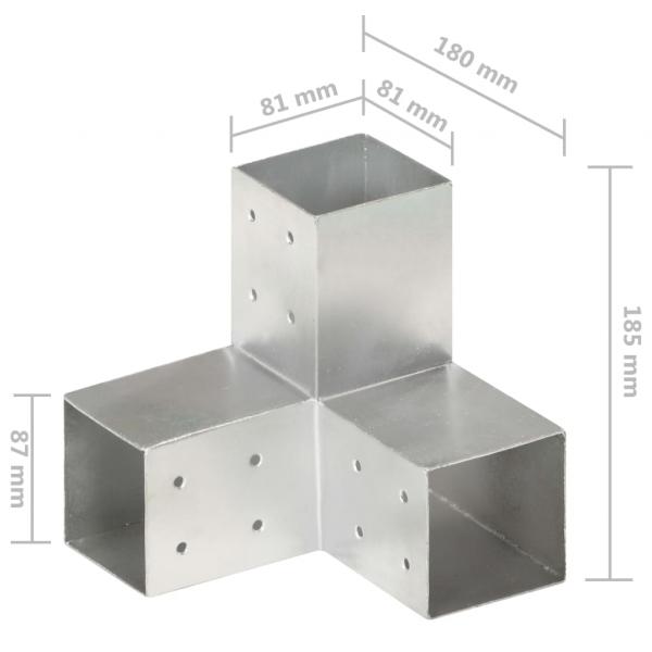 Pfostenverbinder 4 Stk. Y-Form Verzinktes Metall 81 x 81 mm