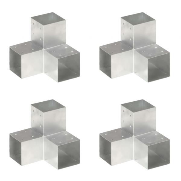 ARDEBO.de - Pfostenverbinder 4 Stk. Y-Form Verzinktes Metall 101 x 101 mm