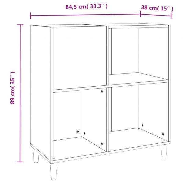 Plattenschrank Braun Eichen-Optik 84,5x38x89 cm Holzwerkstoff