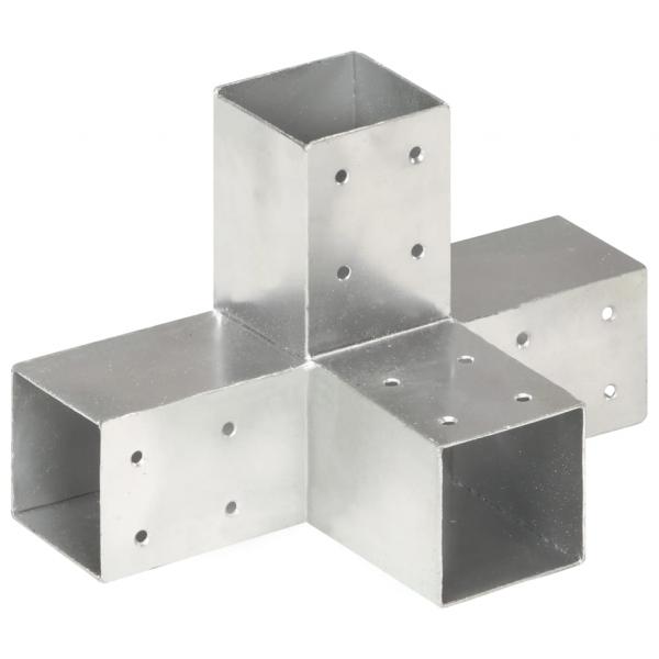 ARDEBO.de - Pfostenverbinder X-Form Verzinktes Metall 71 x 71 mm