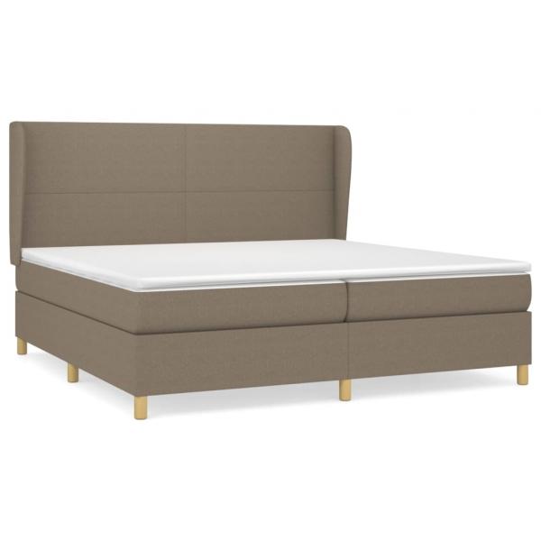 ARDEBO.de - Boxspringbett mit Matratze Taupe 200x200 cm Stoff