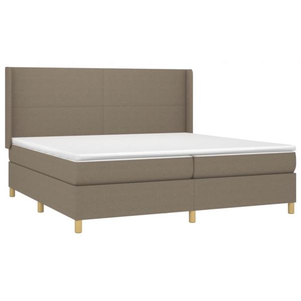 Boxspringbett mit Matratze & LED Taupe 200x200 cm Stoff