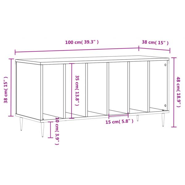 Plattenschrank Räuchereiche 100x38x48 cm Holzwerkstoff