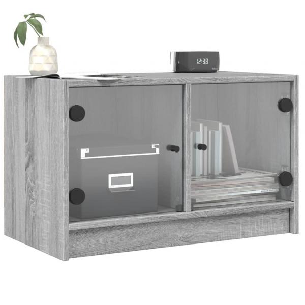 TV-Schrank mit Glastüren Grau Sonoma 68x37x42 cm