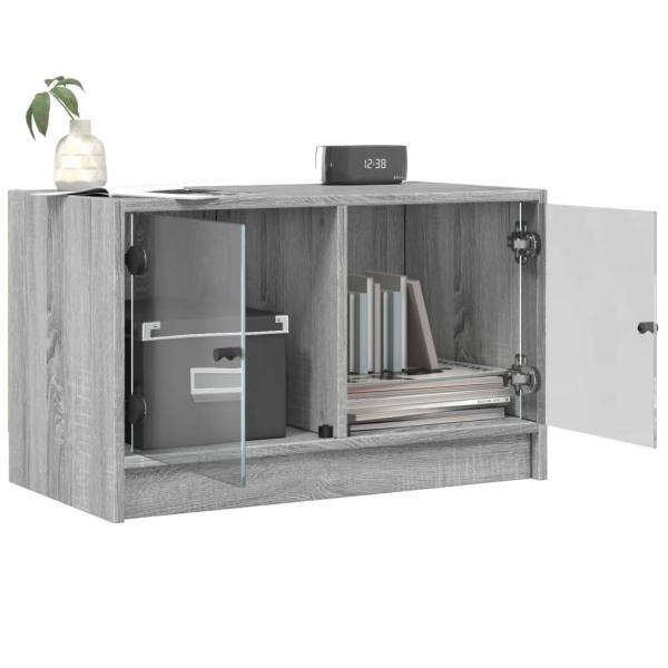 TV-Schrank mit Glastüren Grau Sonoma 68x37x42 cm