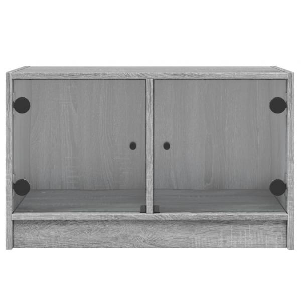 TV-Schrank mit Glastüren Grau Sonoma 68x37x42 cm