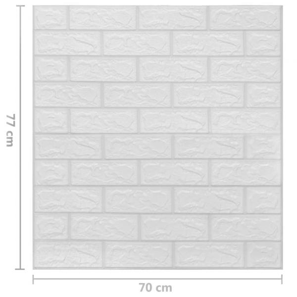 3D Tapete Ziegelstein Selbstklebend 40 Stk. Weiß