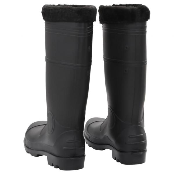 Gummistiefel mit Herausnehmbarem Innenfutter Schwarz Gr. 44 PVC