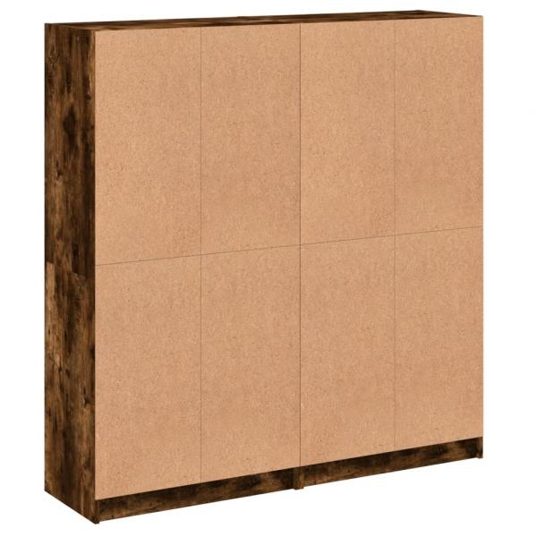 Bücherschrank mit Türen Räuchereiche 136x37x142cm Holzwerkstoff