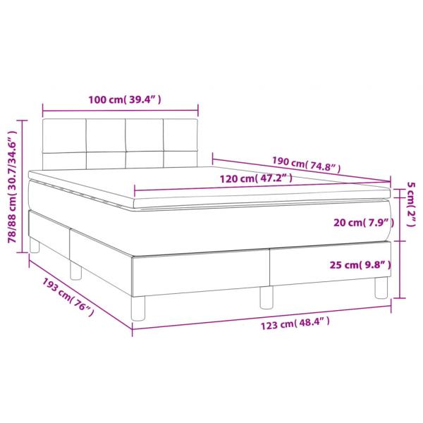 Boxspringbett mit Matratze Creme 120x190 cm Stoff