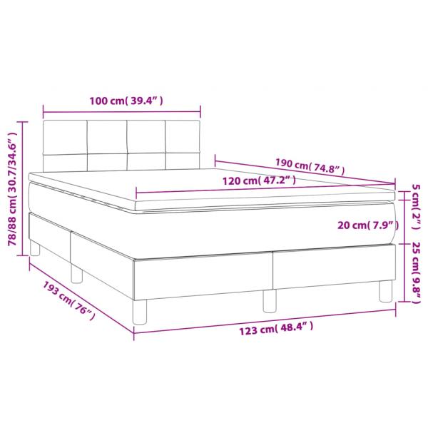 Boxspringbett mit Matratze Creme 120x190 cm Stoff