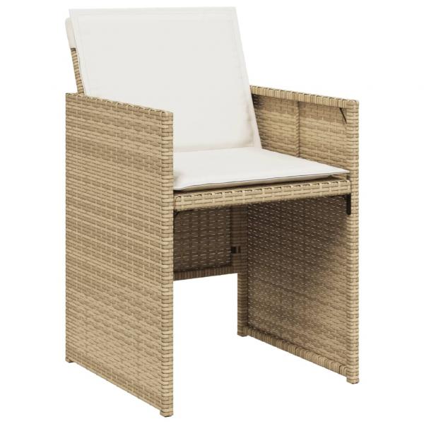 Gartenstühle mit Kissen 4 Stk. Beige Poly Rattan