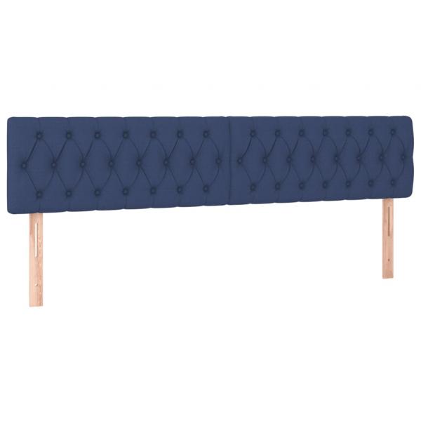 Boxspringbett mit Matratze Blau 120x190 cm Stoff