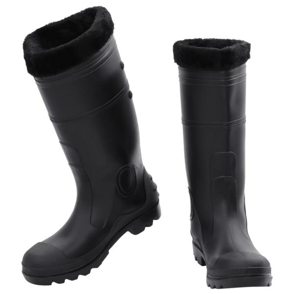 Gummistiefel mit Herausnehmbarem Innenfutter Schwarz Gr. 41 PVC