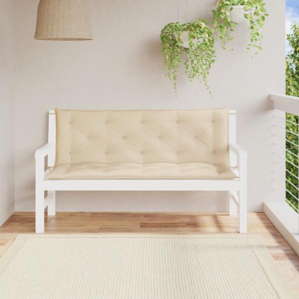 ARDEBO.de - Gartenbank-Auflagen 2 Stk. Beige 150x50x7 cm Oxford-Gewebe