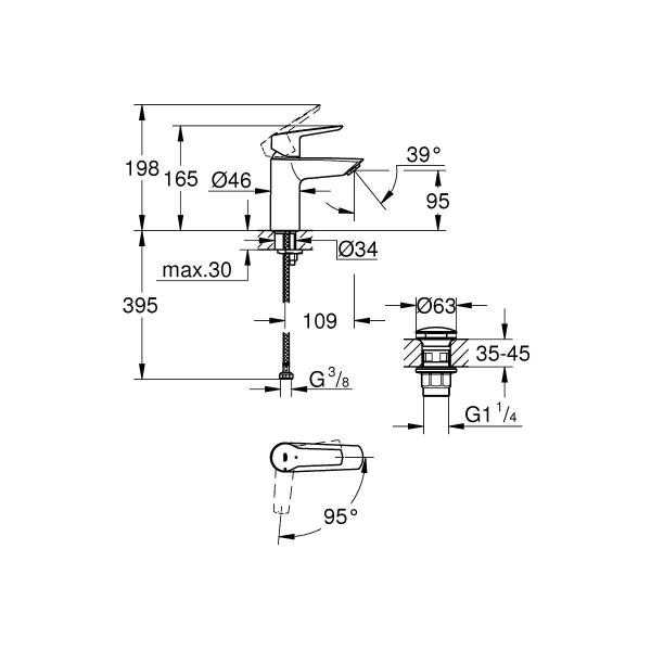 GROHE QuickFix Start Einhebel-Armatur, Temperaturbegrenzer, EcoJoy, SilkMove® ES, chrom (23551002)