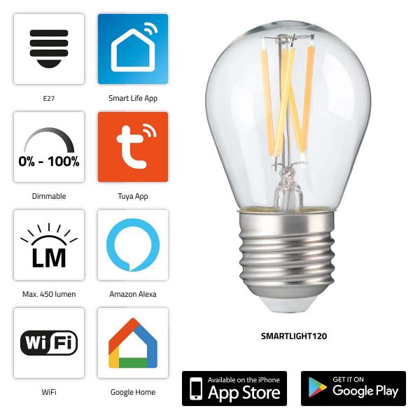 ARDEBO.de - SMARTLIGHT120 Smart-Filament-LED-Lampe mit Wi-Fi