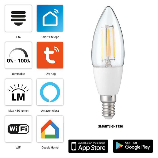 ARDEBO.de - SMARTLIGHT130 Smart-Filament-LED-Lampe mit Wi-Fi