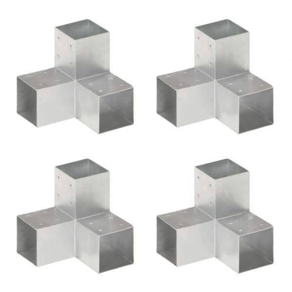 ARDEBO.de - Pfostenverbinder 4 Stk. Y-Form Verzinktes Metall 91 x 91 mm