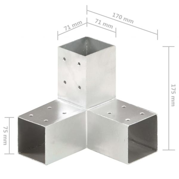 Pfostenverbinder Y-Form Verzinktes Metall 71 x 71 mm