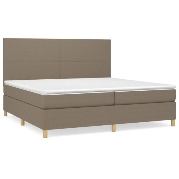 ARDEBO.de - Boxspringbett mit Matratze Taupe 200x200 cm Stoff