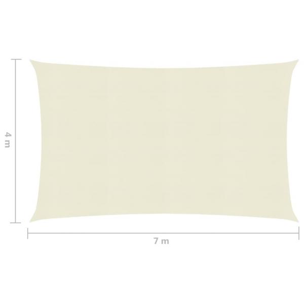 Sonnensegel 160 g/m² Creme 4x7 m HDPE 