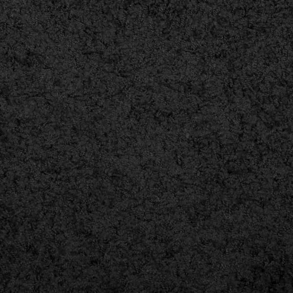 Shaggy-Teppich PAMPLONA Hochflor Modern Schwarz Ø 80 cm