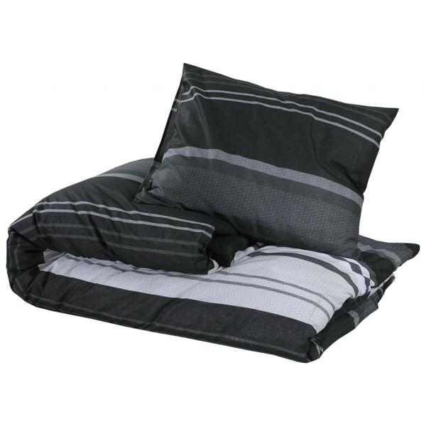 Bettwäsche-Set Schwarz und Weiß 225x220 cm Baumwolle