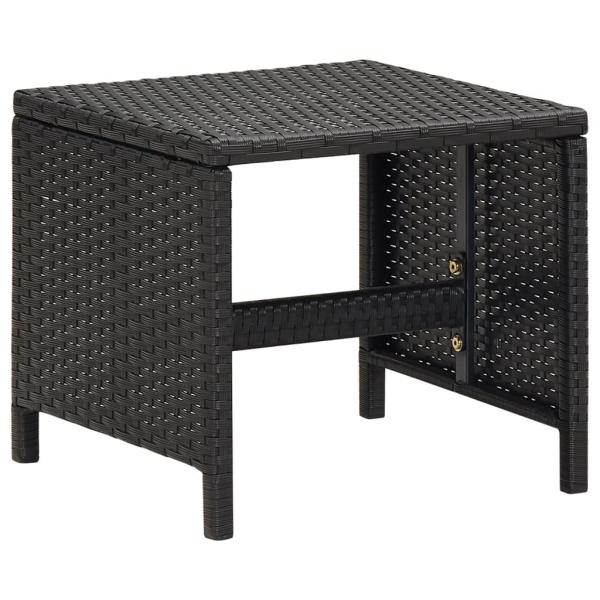 Gartenhocker 4 Stk. mit Kissen Schwarz Poly Rattan