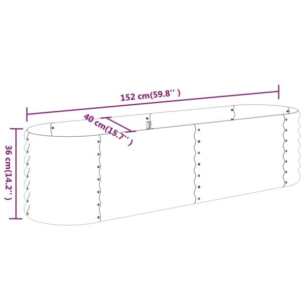 Hochbeet Pulverbeschichteter Stahl 152x40x36 cm Grau