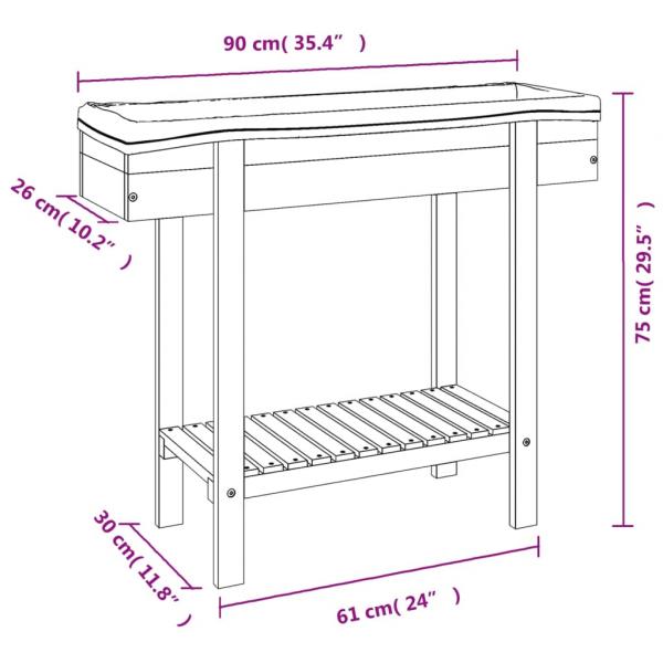 Hochbeet 90x30x75 cm Massivholz Akazie