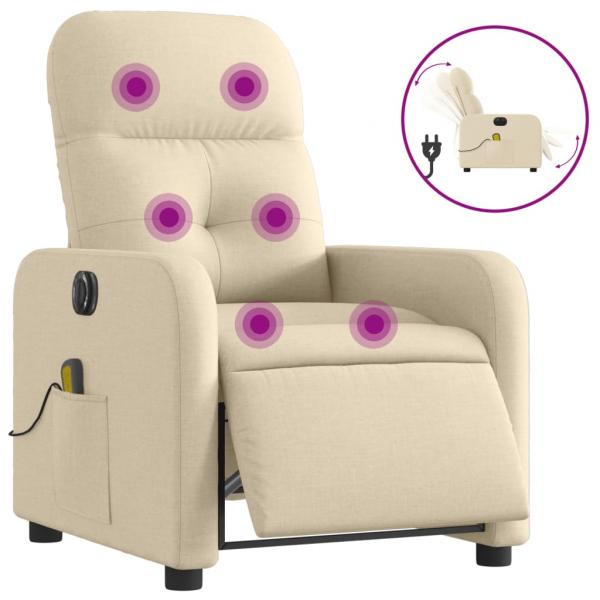 Massagesessel Elektrisch Creme Stoff