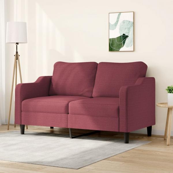 ARDEBO.de - 2-Sitzer-Sofa Weinrot 140 cm Stoff