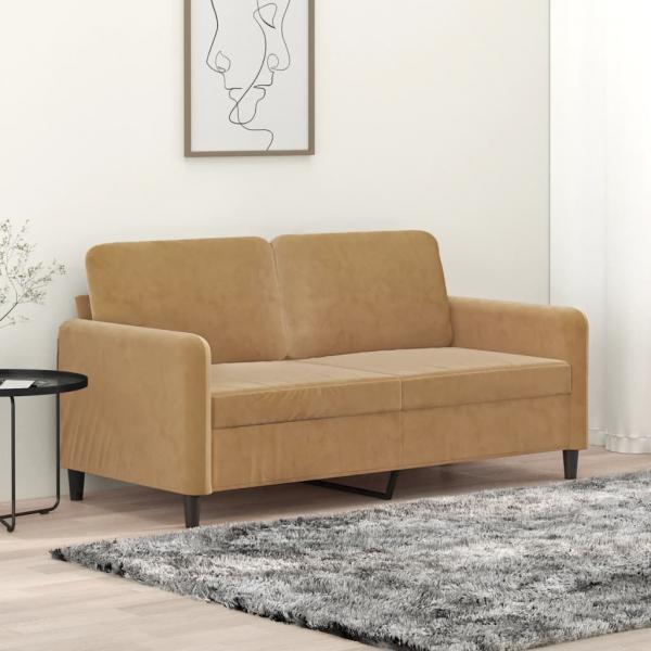 ARDEBO.de - 2-Sitzer-Sofa Braun 140 cm Samt