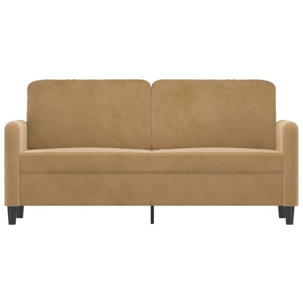 2-Sitzer-Sofa Braun 140 cm Samt