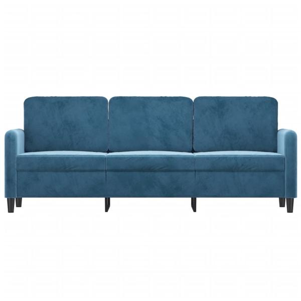 3-Sitzer-Sofa Blau 180 cm Samt