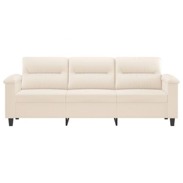 3-Sitzer-Sofa Beige 180 cm Mikrofasergewebe