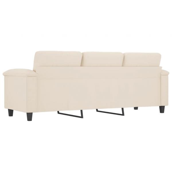 3-Sitzer-Sofa Beige 180 cm Mikrofasergewebe