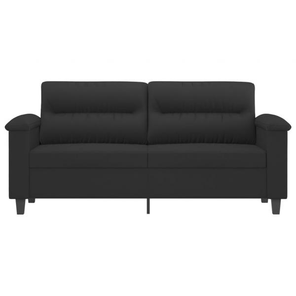 2-Sitzer-Sofa Schwarz 140 cm Mikrofasergewebe