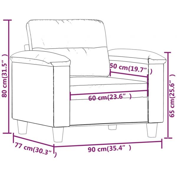 Sessel Creme 60 cm Mikrofasergewebe