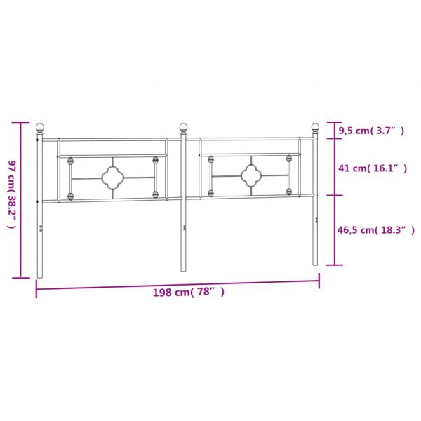 Kopfteil Metall Weiß 193 cm