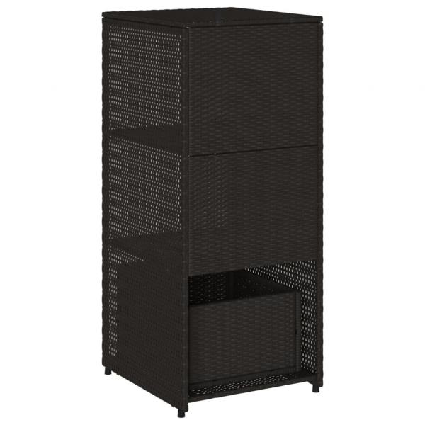 Gartenschrank Schwarz 50x55x115 cm Poly Rattan