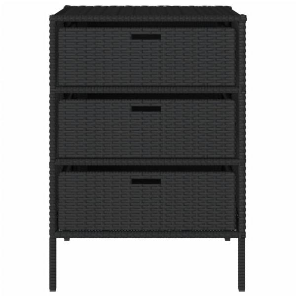 Gartenschrank Schwarz 55x59x80 cm Poly Rattan