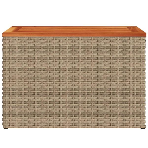 Garten-Beistelltische 2 Stk. Beige 55x34x37 cm Poly Rattan Holz