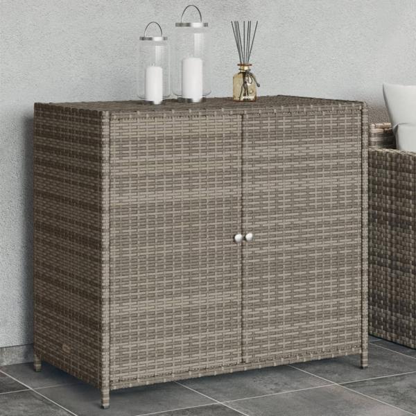 ARDEBO.de - Gartenschrank Grau 83x45x76 cm Poly Rattan