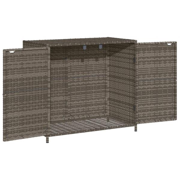 Gartenschrank Grau 83x45x76 cm Poly Rattan